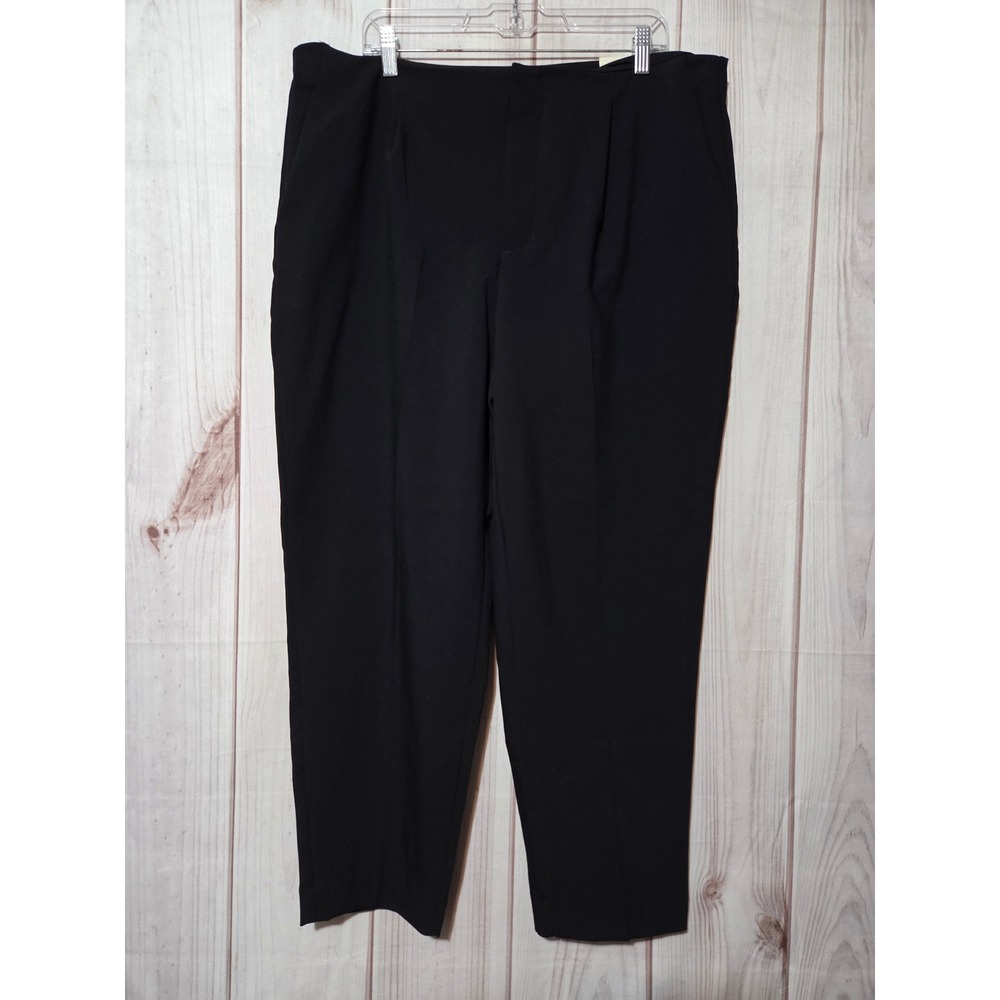 A New Day Womens Black Highest Rise Tapered Leg Stretch Trousers Size 16R